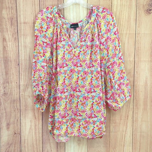 JNY Jones New York Floral Peasant Blouse 3X - Picture 1 of 7